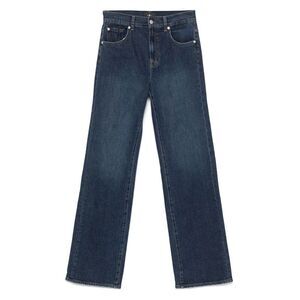 7 For All Mankind Blue Denim - Straight-Leg Jeans Women
